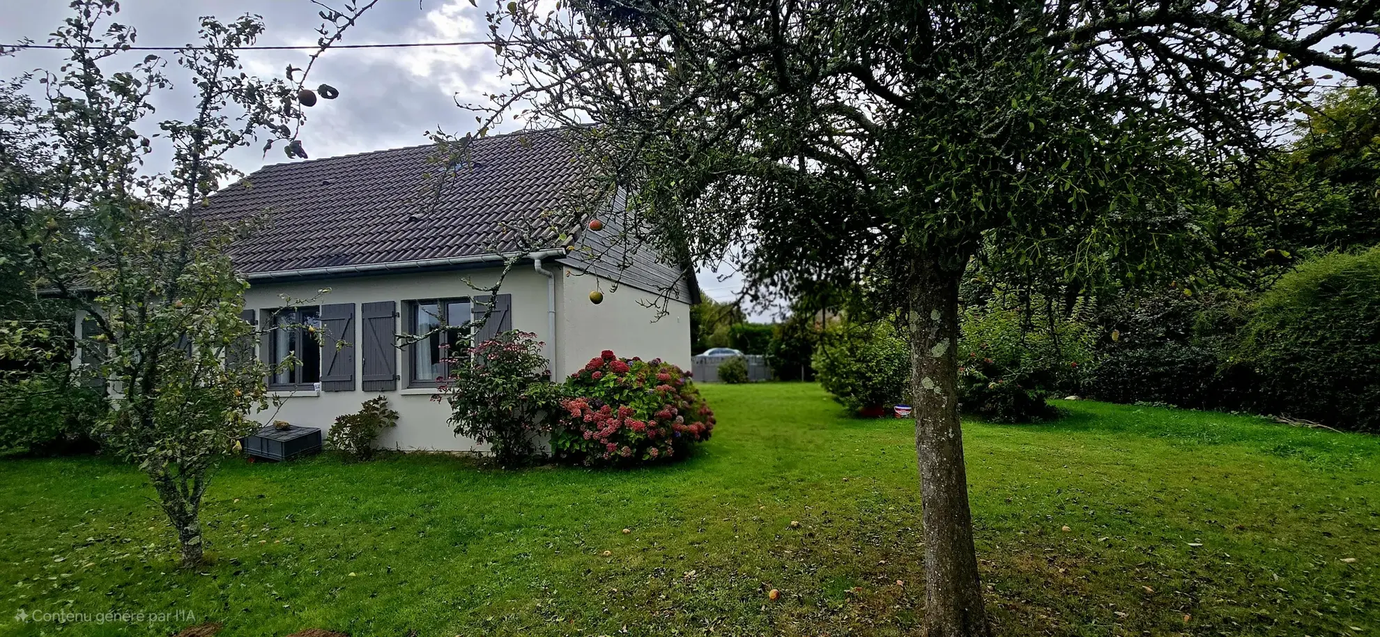 Maison plain-pied à vendre à Cormeilles avec garage et vue sur prairie 