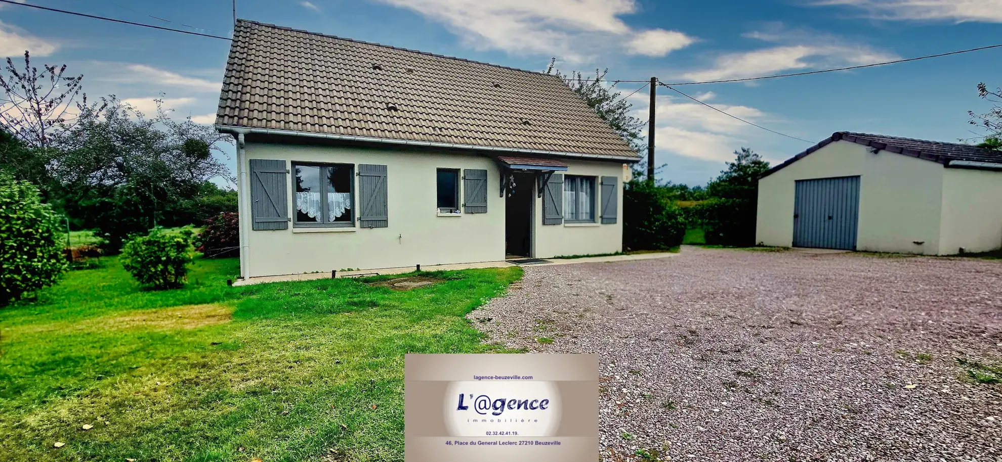 Maison plain-pied à vendre à Cormeilles avec garage et vue sur prairie