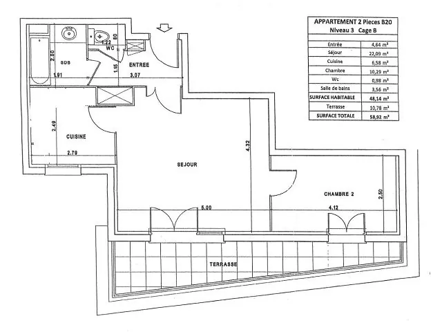 Appartement récent avec terrasse à Créteil Pointe du Lac - Dernier étage 