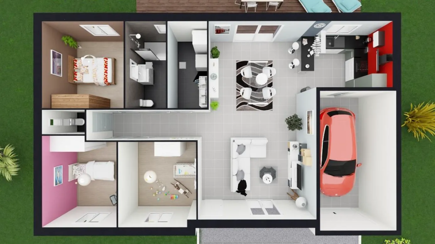 Maison neuve de plain-pied avec 3 chambres à Valines, livraison en 2025 