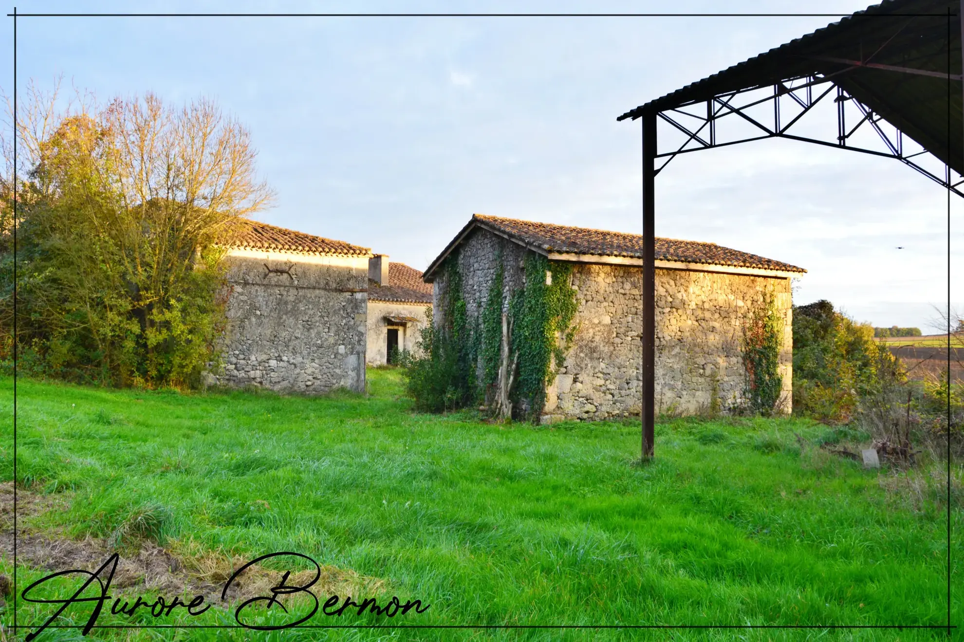 Ensemble immobilier à rénover avec 3 bâtiments en pierre et terrain de 4067 m² à Moncrabeau 