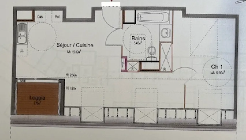 Appartement T2 loué à Dijon proche des facultés avec garage en dernier étage 