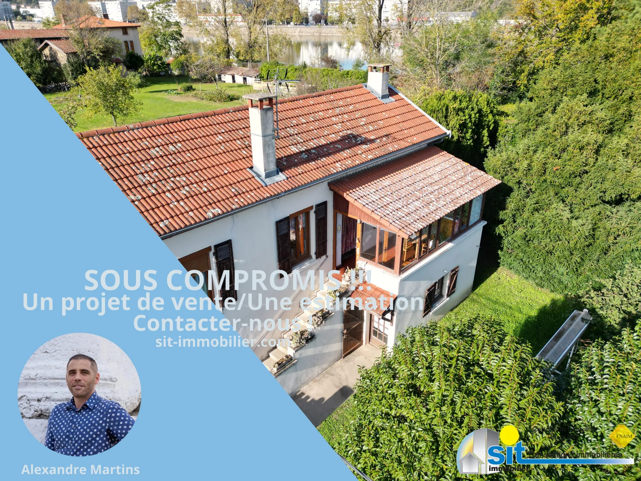 Maison à Saint-Romain-en-Gal avec sous-sol et grand terrain - Potentiel de rénovation