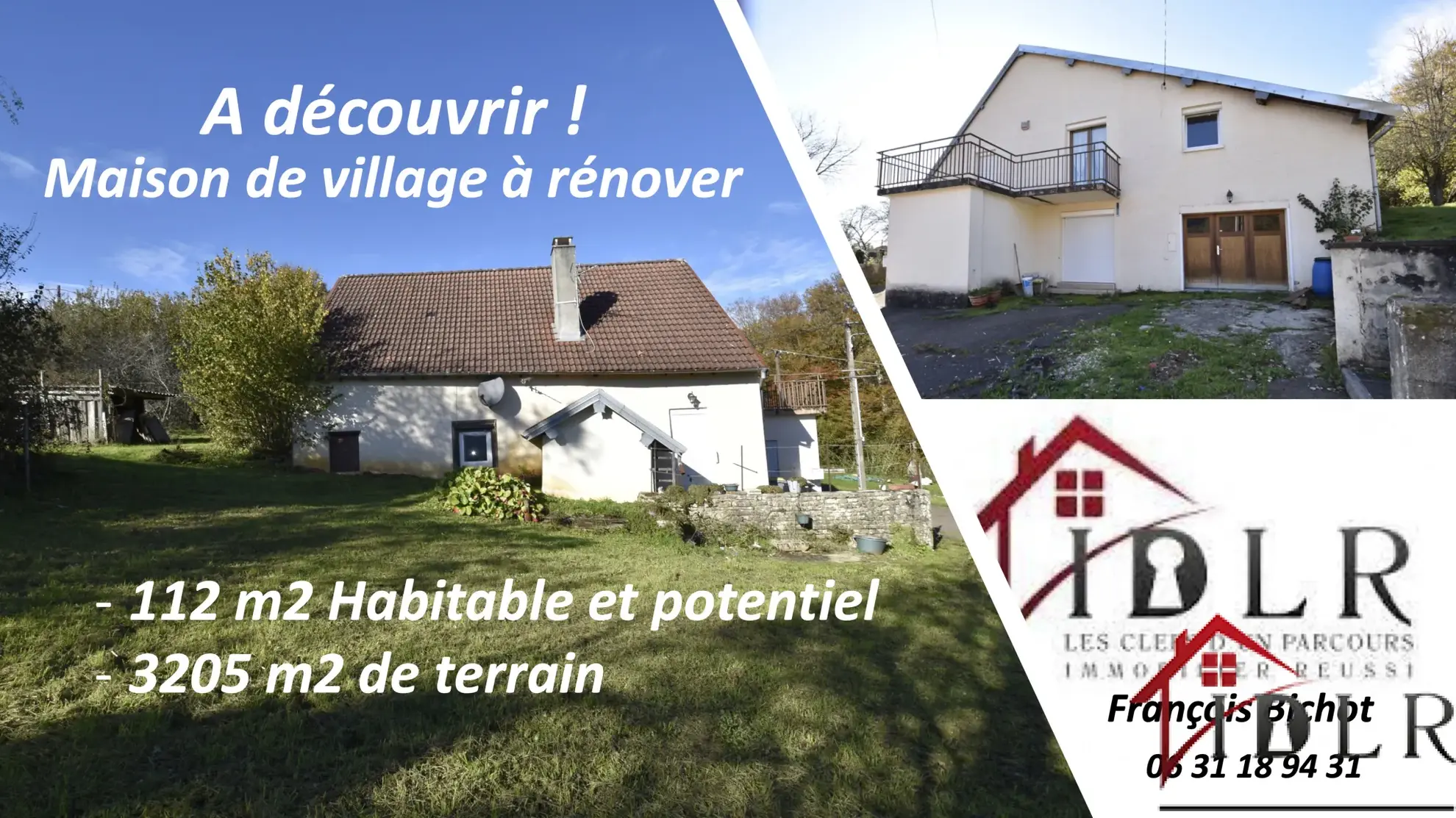 Maison de village à rénover avec jardin à Fontaine les Clerval, idéale pour projet personnalisé 