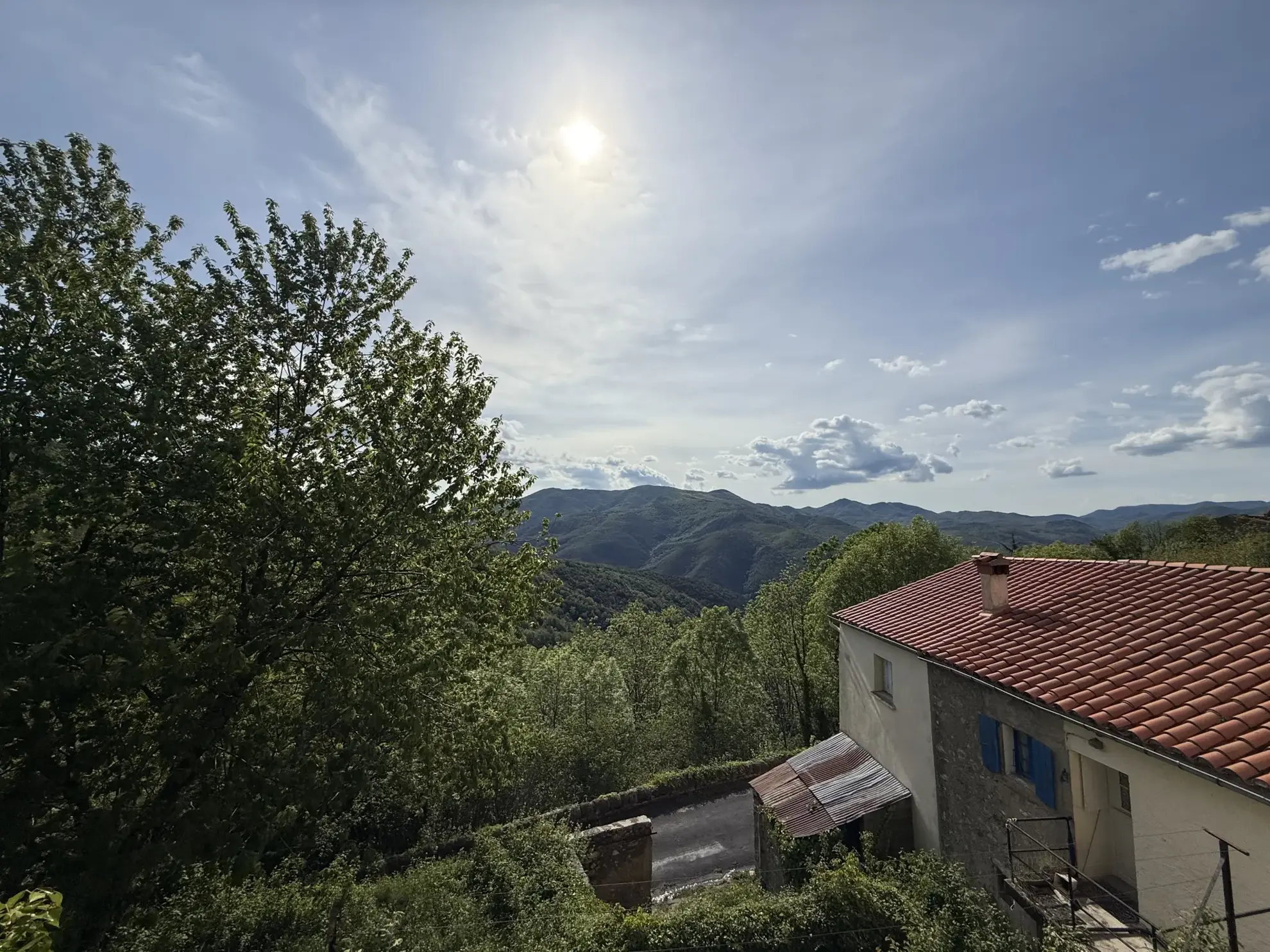 Maison lumineuse orientée plein sud avec terrasse et terrain arboré à Montferrer 