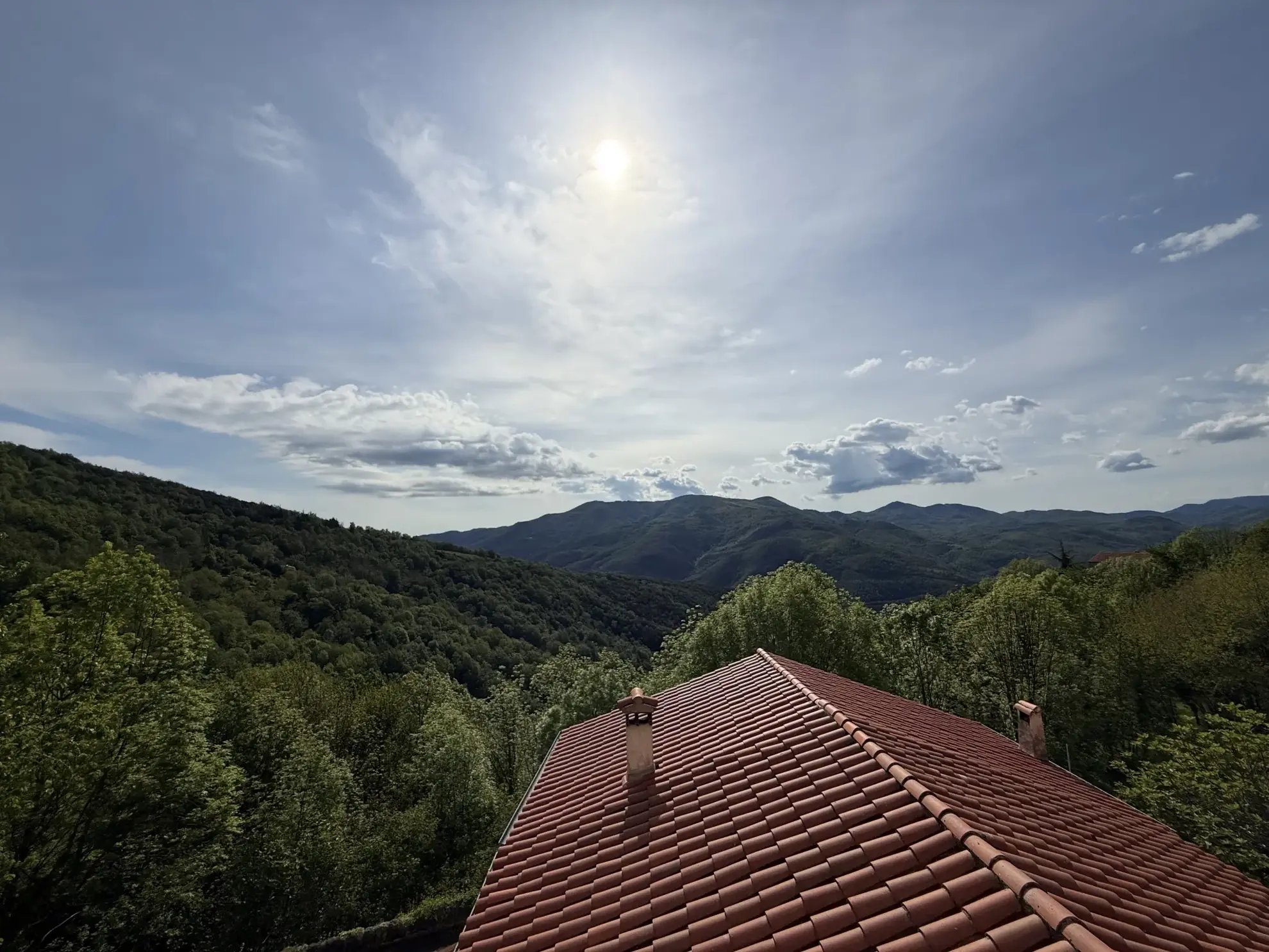 Maison lumineuse orientée plein sud avec terrasse et terrain arboré à Montferrer 
