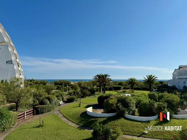 Studio avec Vue Mer, Terrasse et Parking à La Grande Motte