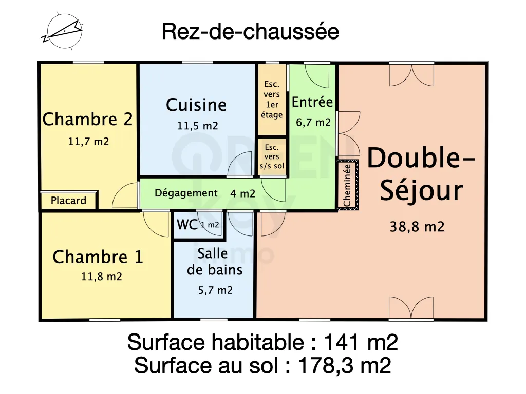 Maison 7 pièces de 141 m² à Thury, jardin de 1000 m², visite virtuelle 3D disponible 