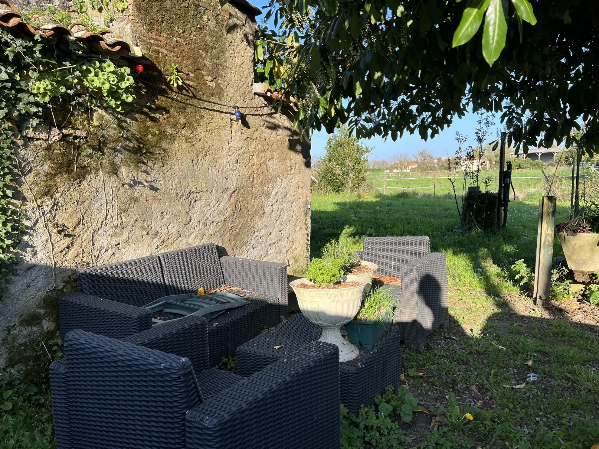 Charmante maison en pierre avec jardin et dépendances à proximité de Saint Jean d'Hermine 