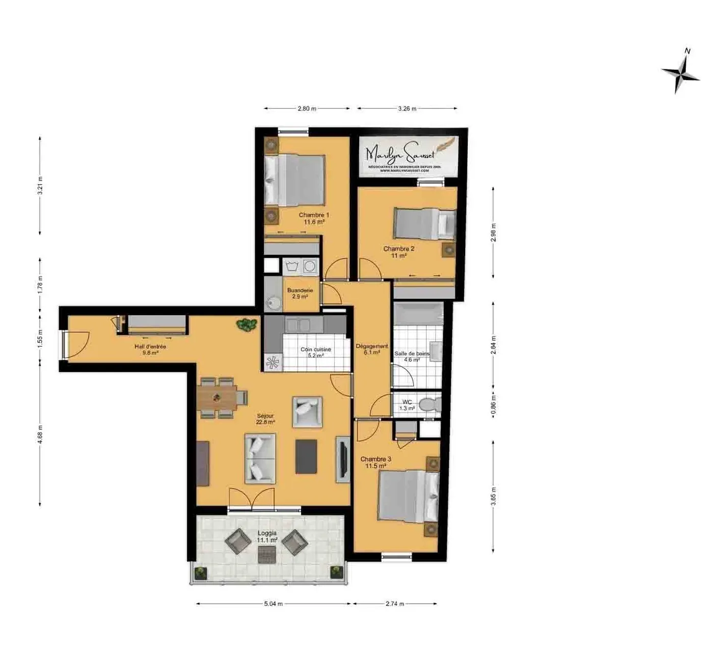Appartement T4 lumineux avec garage à Villeurbanne, résidence récente de 2009 