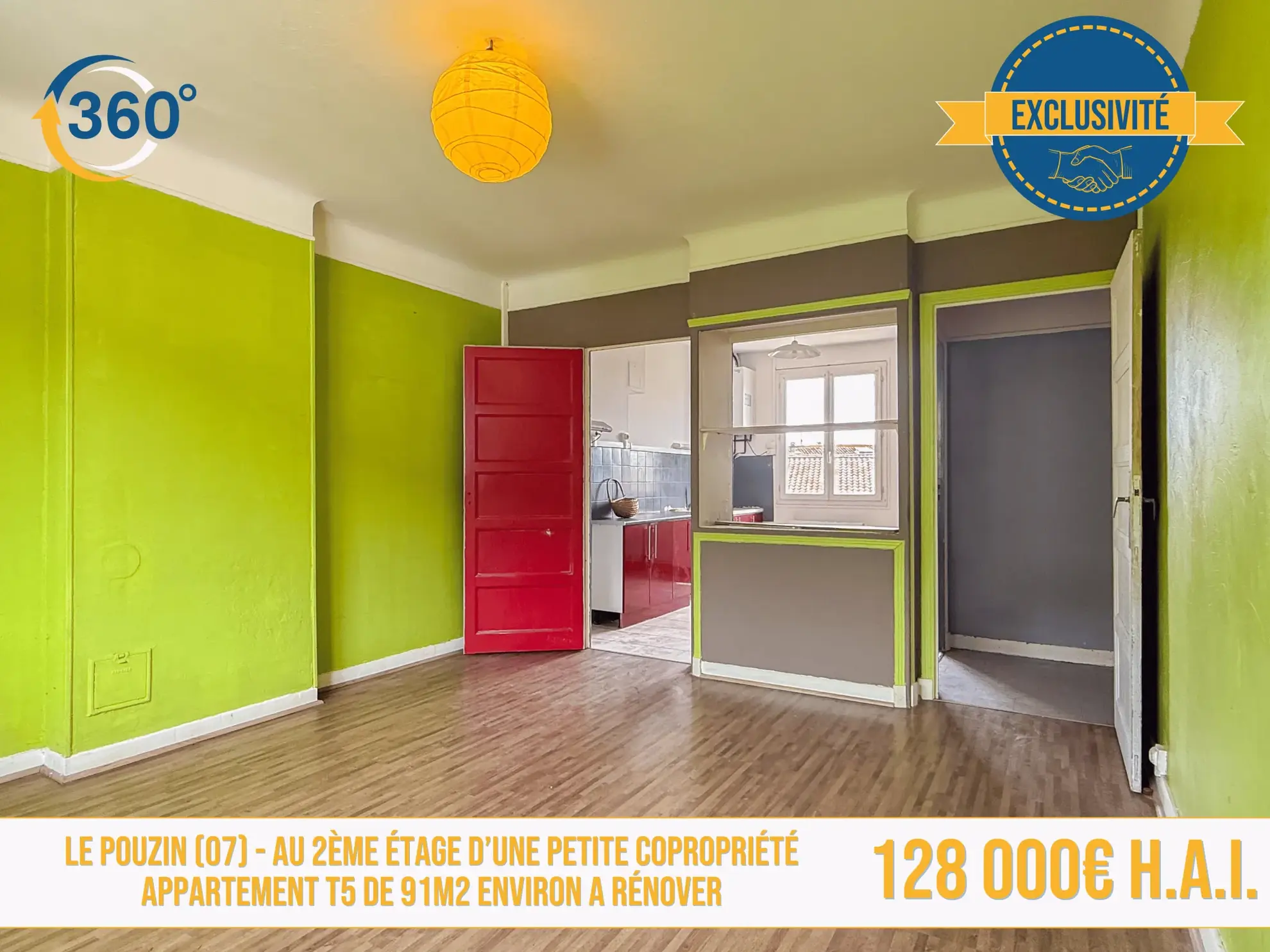 Appartement spacieux de 4 chambres avec cave au Pouzin