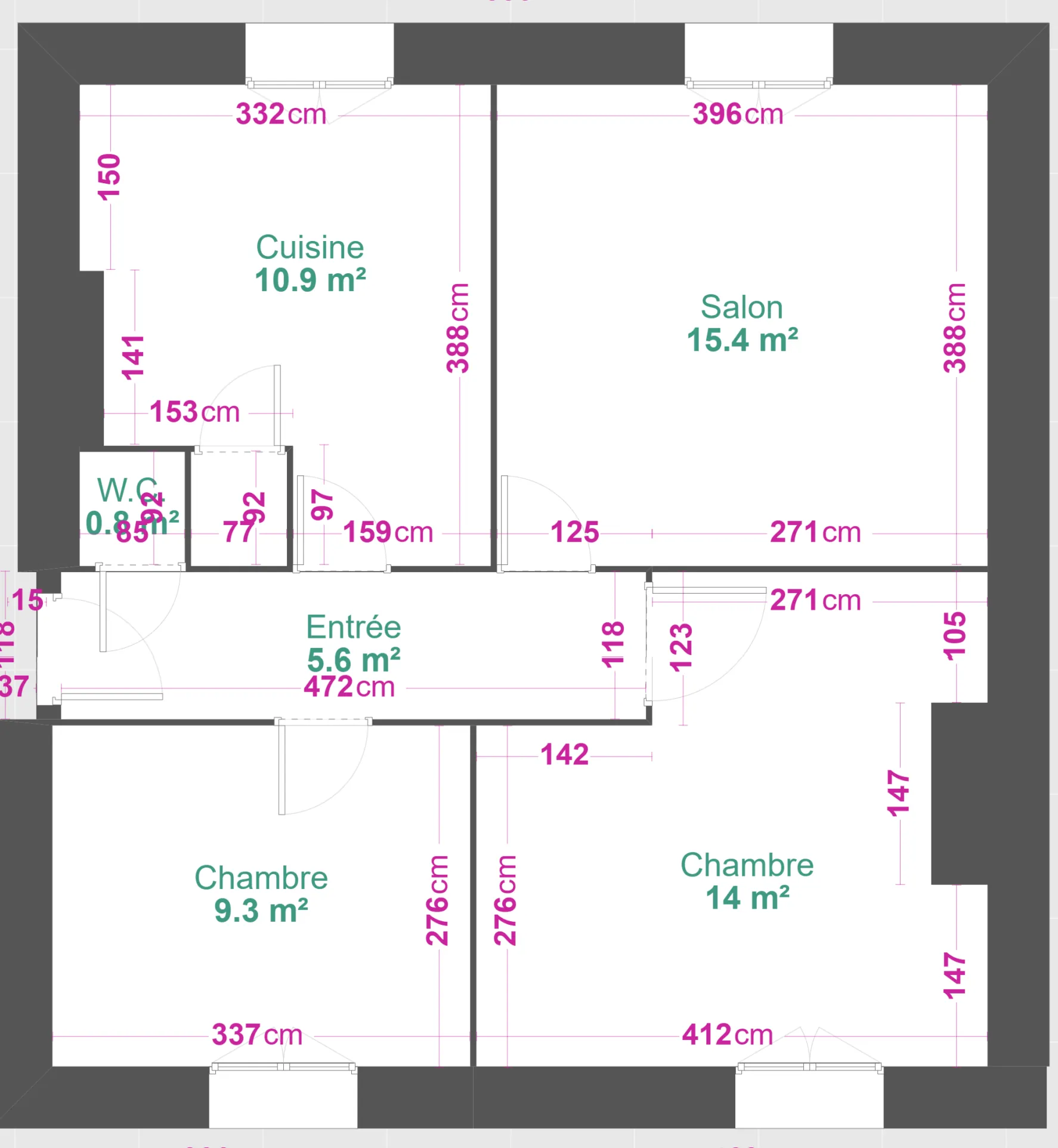 Appartement T3 à rénover de 55m² à Monplaisir, Lyon, idéal pour investissement 