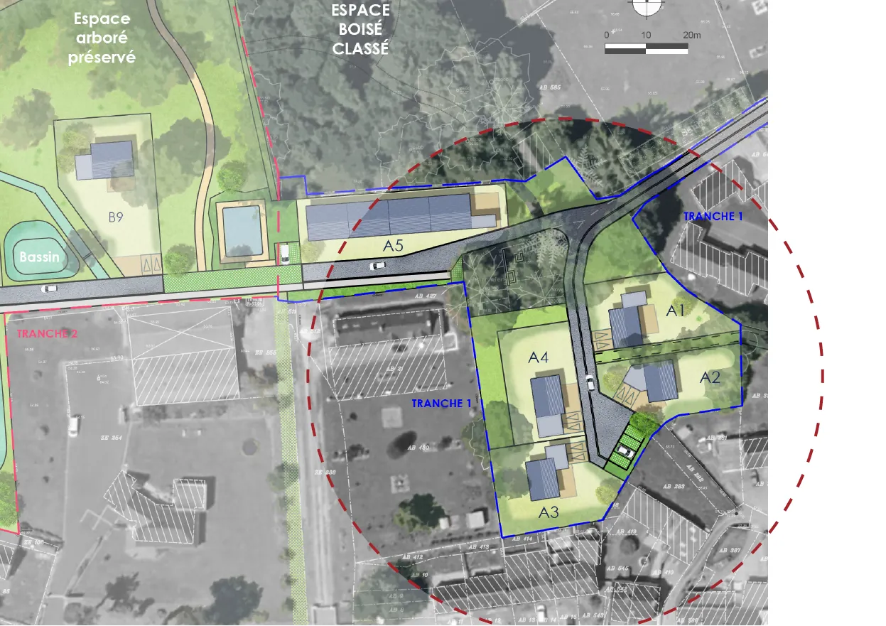 Terrain constructible à Ruffiac de 491 m², viabilisé, au centre-ville 