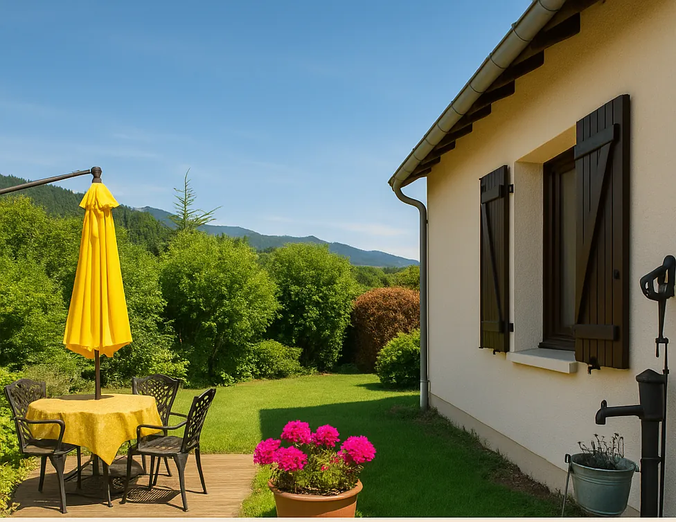 Maison récente avec 4 chambres et jardin clos à Saint Sauves d'Auvergne