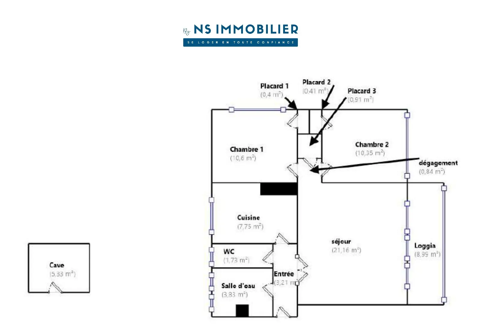 Appartement 3 pièces avec loggia et vue Tour Eiffel à Argenteuil 