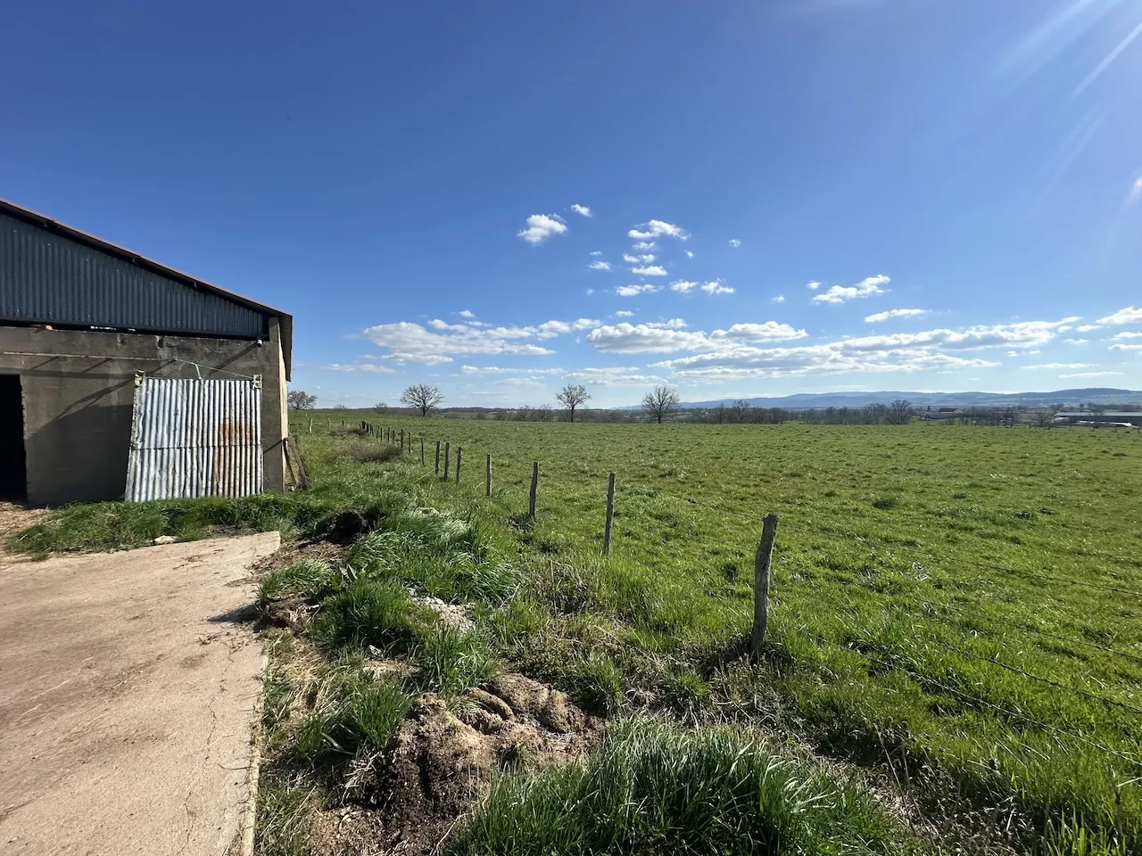 Ferme mitoyenne à Urbise avec 4 hectares, dépendances et vue dégagée 