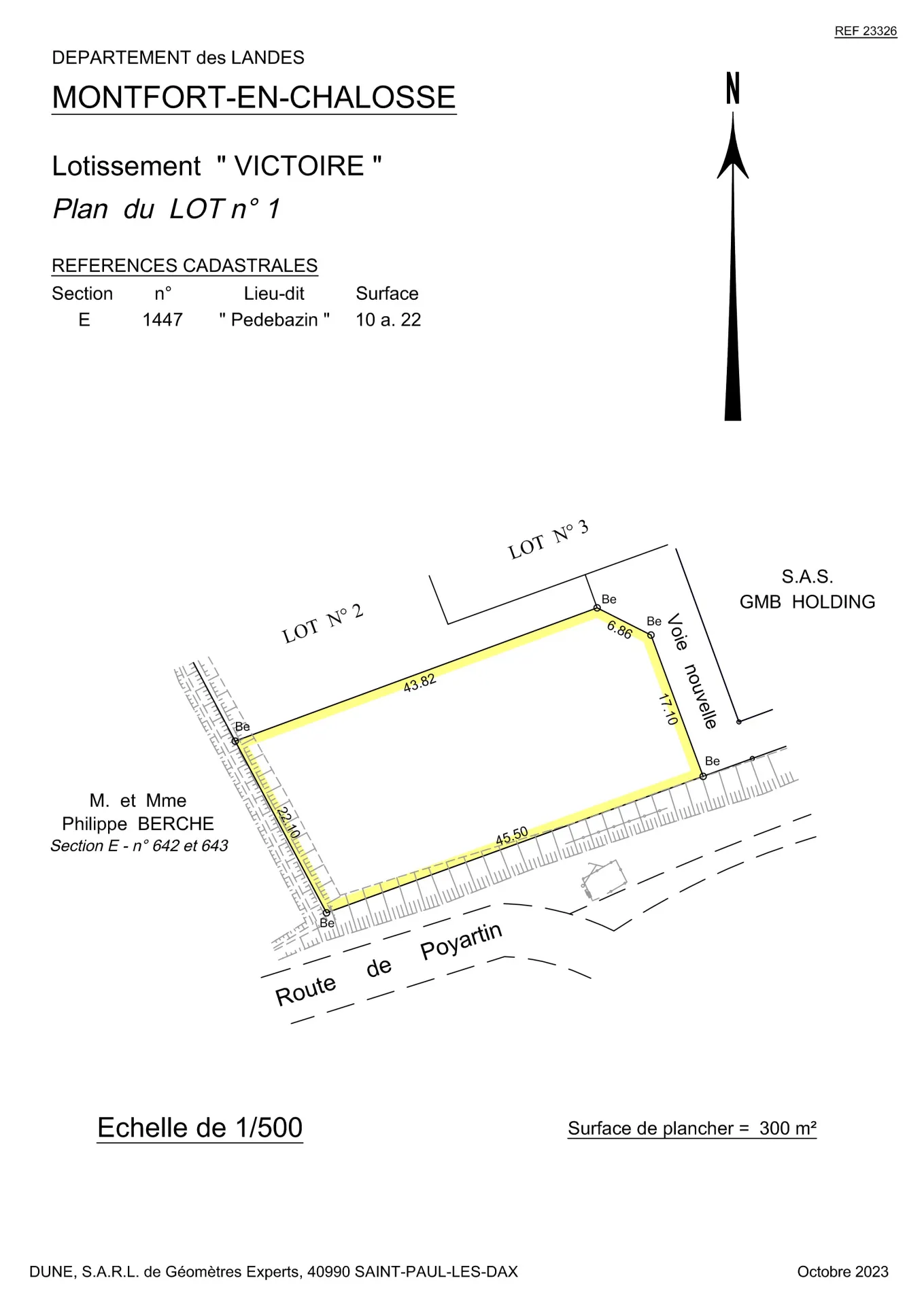 Terrain à bâtir de 1022 m² à Montfort en Chalosse à vendre à 49 000 Euros 