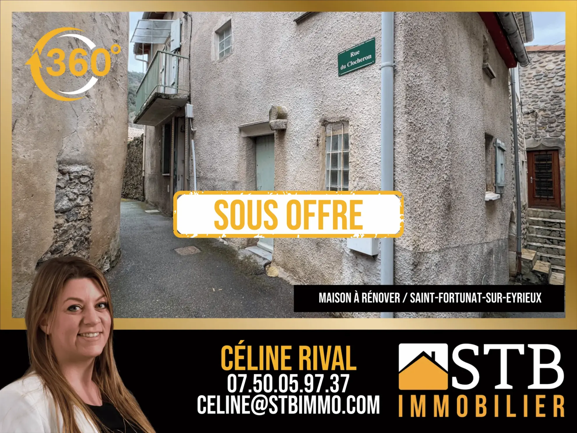 Maison de village à rénover de 85 m² avec terrains à Saint-Fortunat-sur-Eyrieux