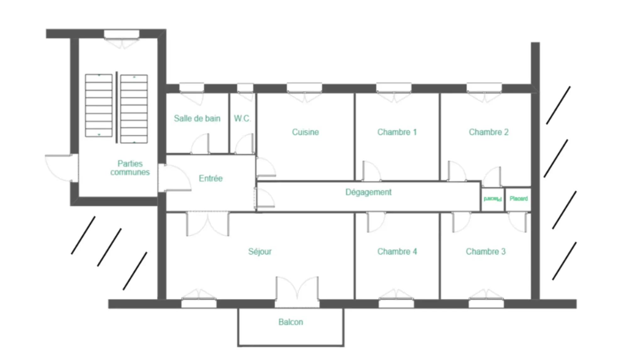 Appartement F5 de 85 m² avec garage et cave à Millau dans le quartier Parc de la Victoire 