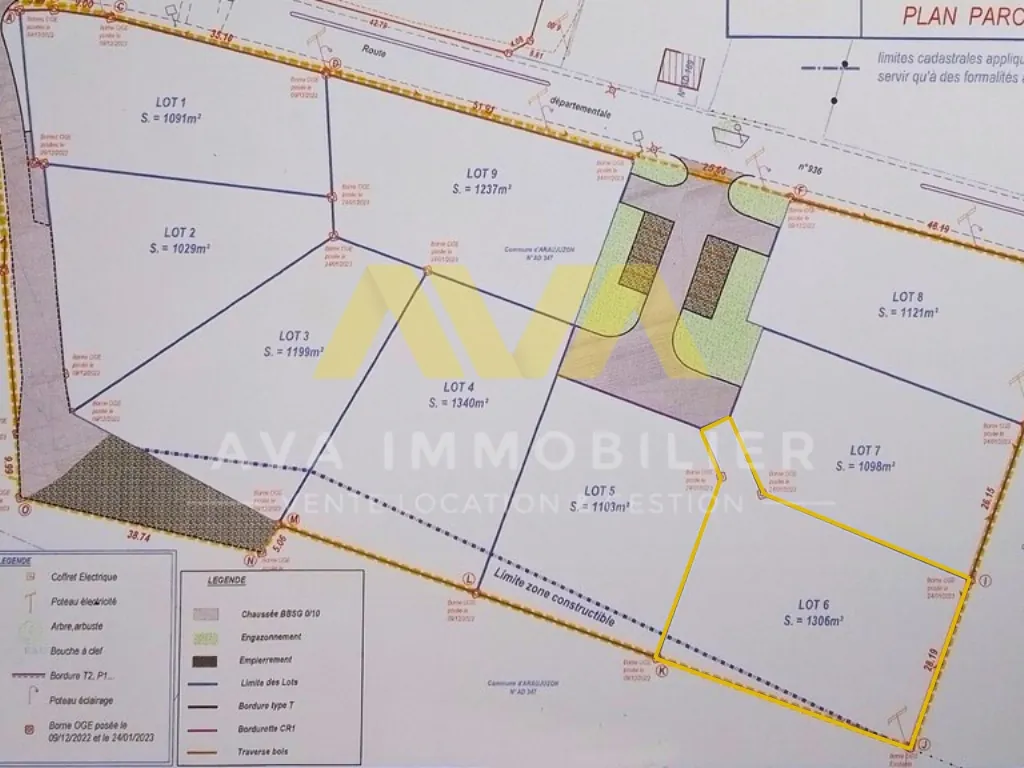 Terrain constructible de 1306 m² à 5 min de Navarrenx dans un cadre calme 