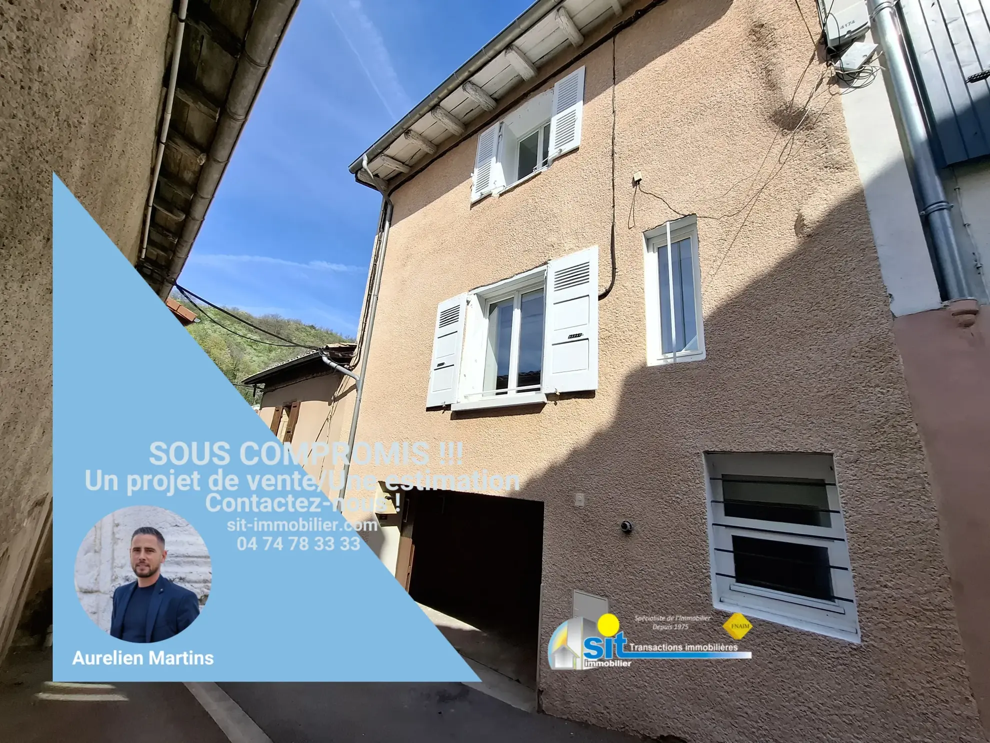 Maison de ville avec garage à Condrieu - 80 m², secteur calme