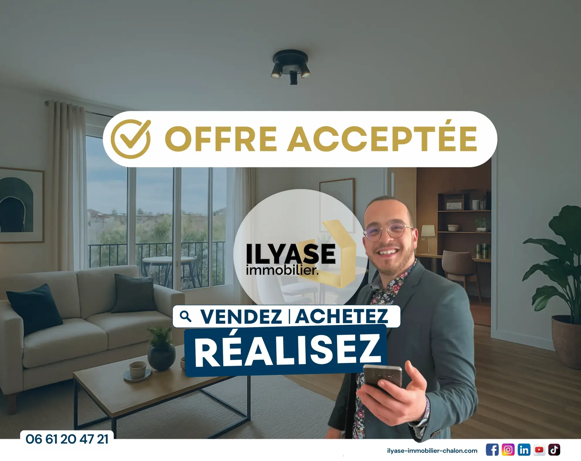 Appartement T3 avec balcon et garage privé à Chalon-sur-Saône - 53 m²