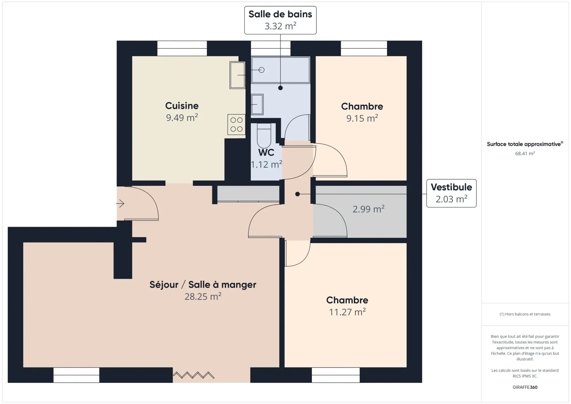 Appartement T4 lumineux à Nevers avec parking et balcon 