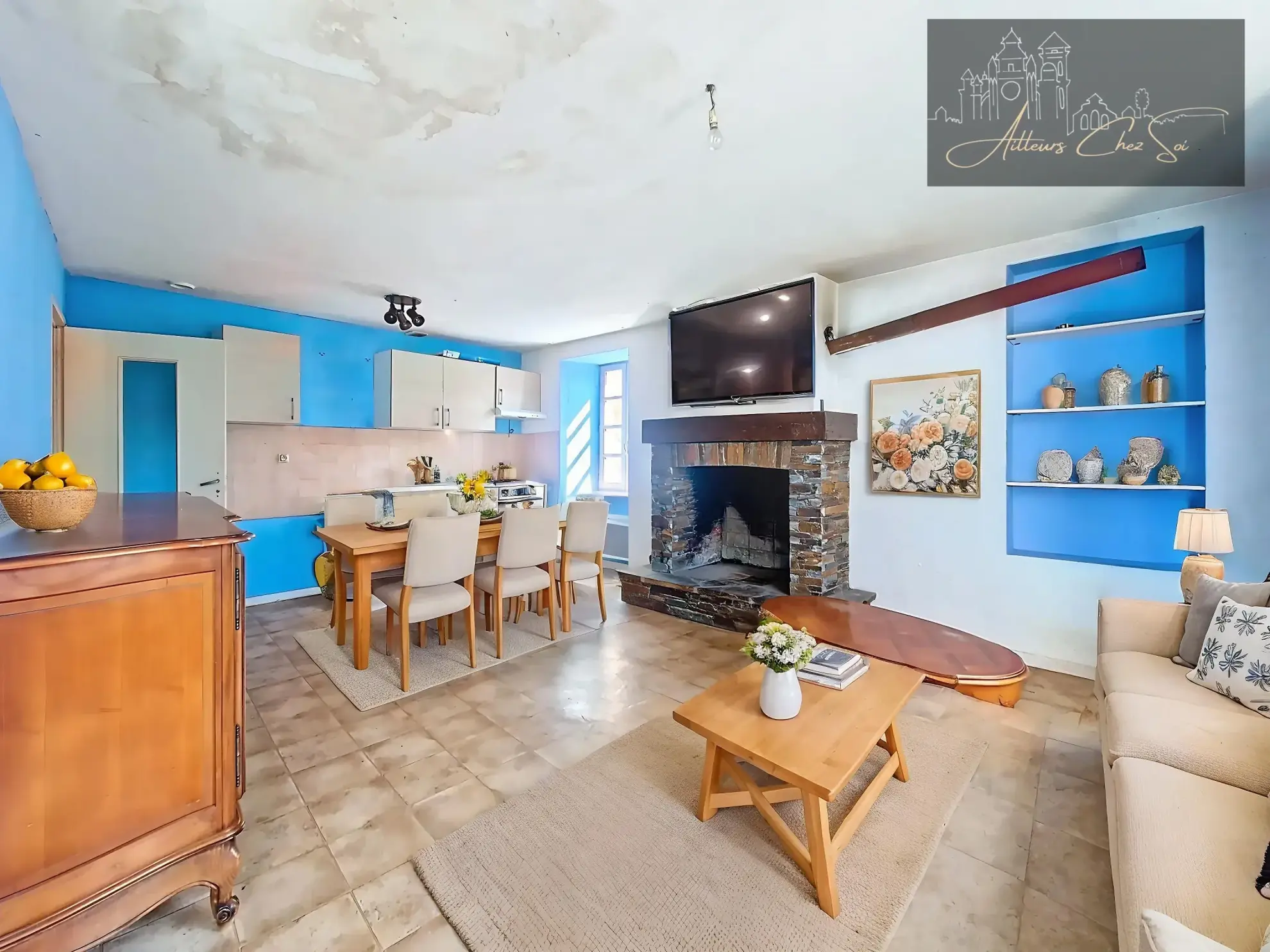 Maison de village à vendre à Cassagnes Begonhes avec grenier à aménager 