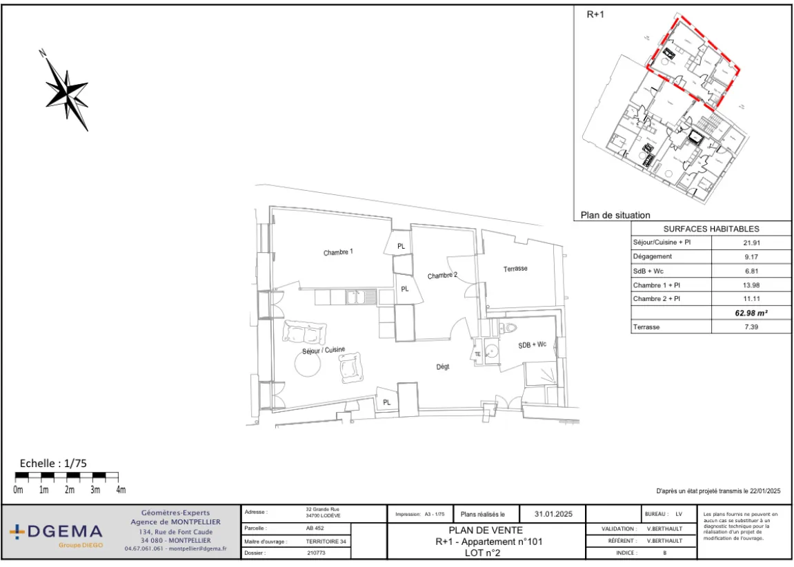 Appartements T3 avec terrasses à Lodève, centre-ville, livraison 2027, sous conditions de ressources