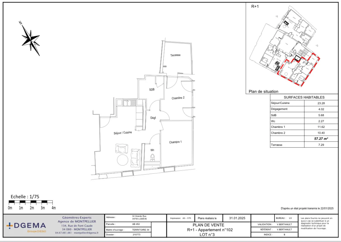 Appartements T3 avec terrasses à Lodève, centre-ville, livraison 2027, sous conditions de ressources 