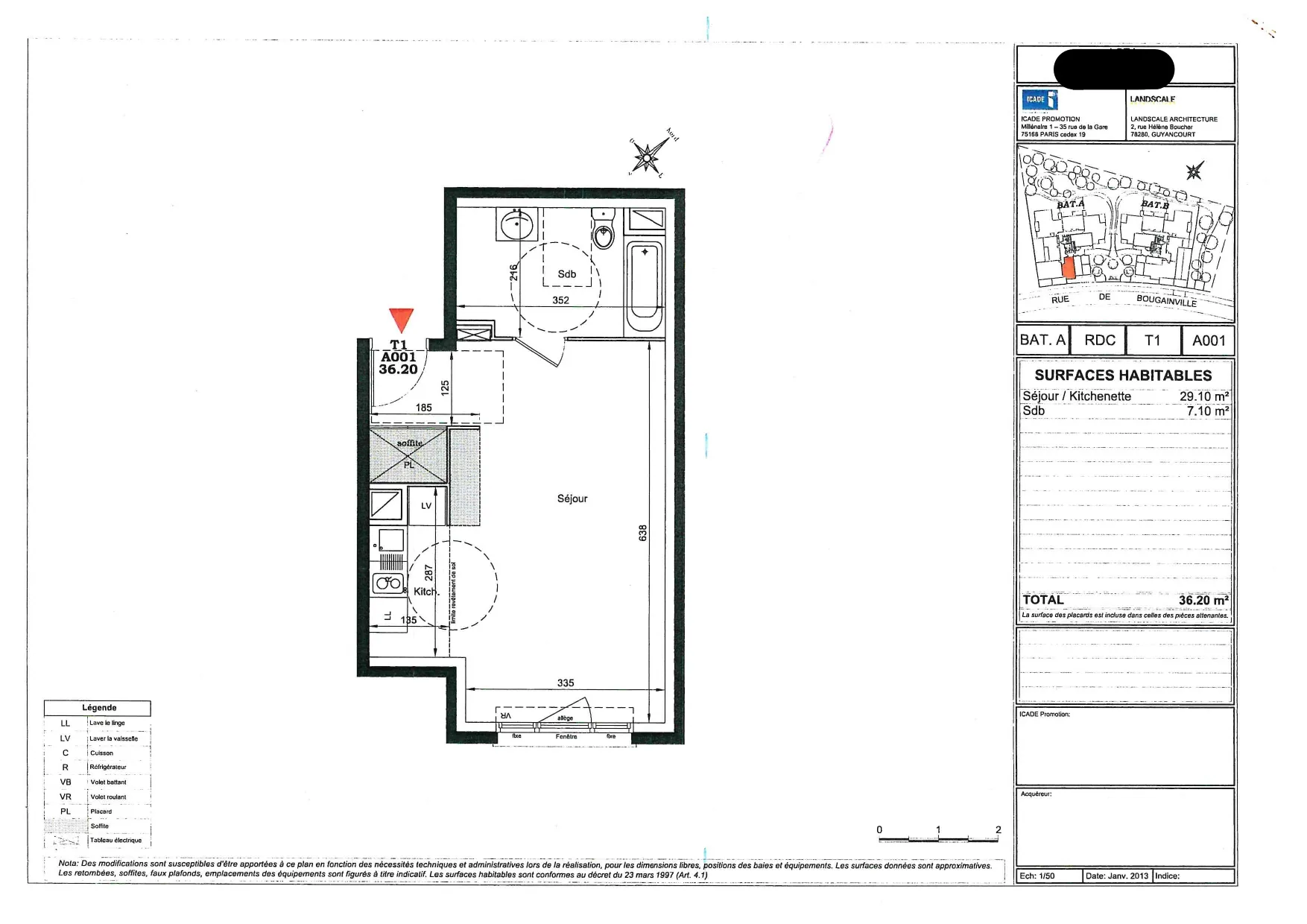 Studio 36m² avec parking et cave à Elancourt, performance énergétique optimale 