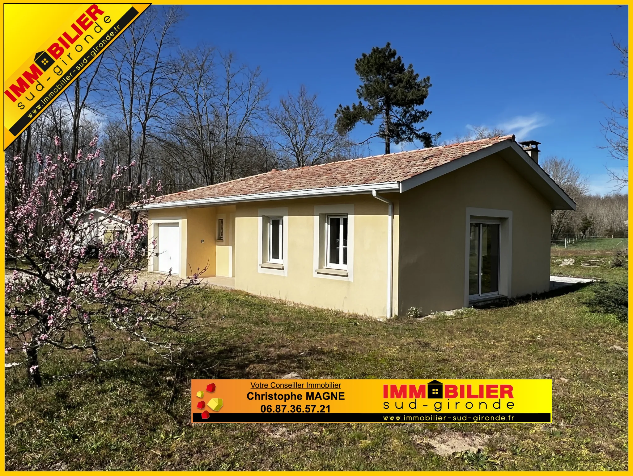 Maison contemporaine 4 chambres avec bureau et garage proche Langon