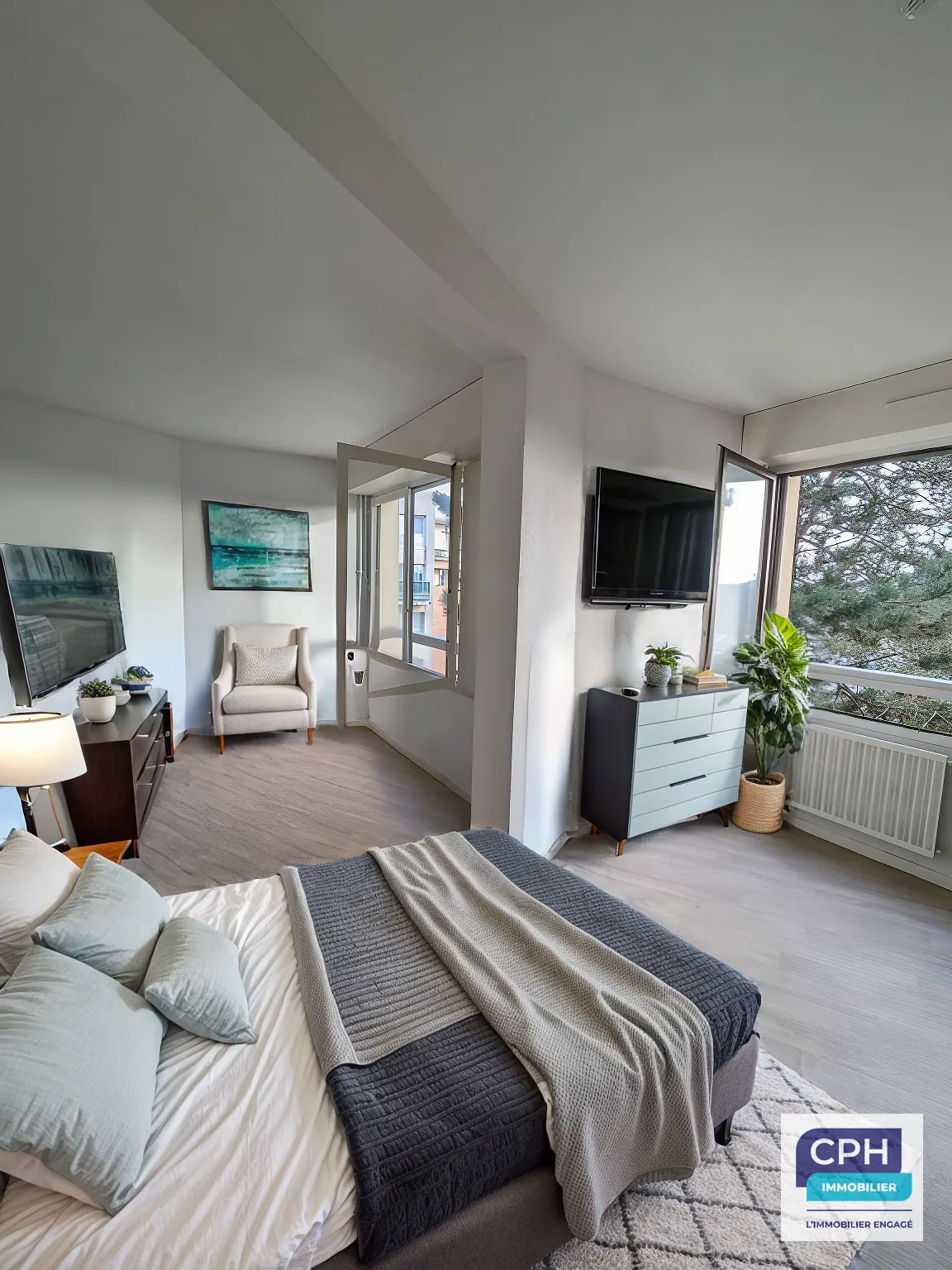 Grand studio de 29,16 m2 à Cergy, résidence sécurisée, proche toutes commodités 