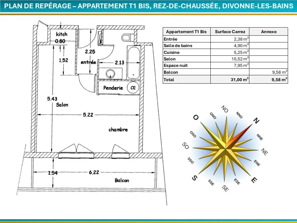 Investissez dans un studio meublé avec terrasse et parking à Divonne-les-Bains 