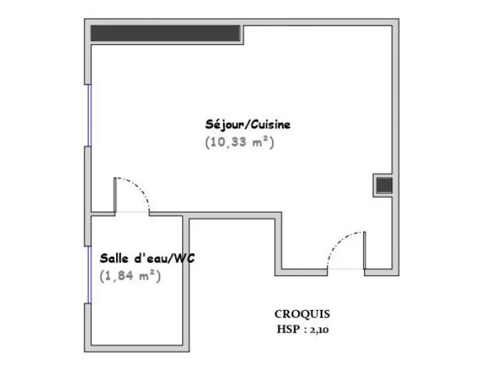 Studio lumineux de 12,17 m² rue Dauphine, dernier étage à Paris 75006 