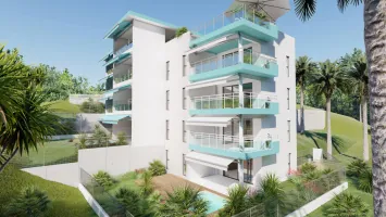 Appartement F2 neuf avec vue et piscine à Fort-de-France 