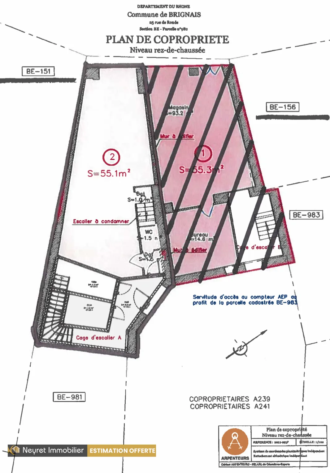 Opportunité d'investissement à Brignais : grange avec permis purgé, 3 lots à aménager 