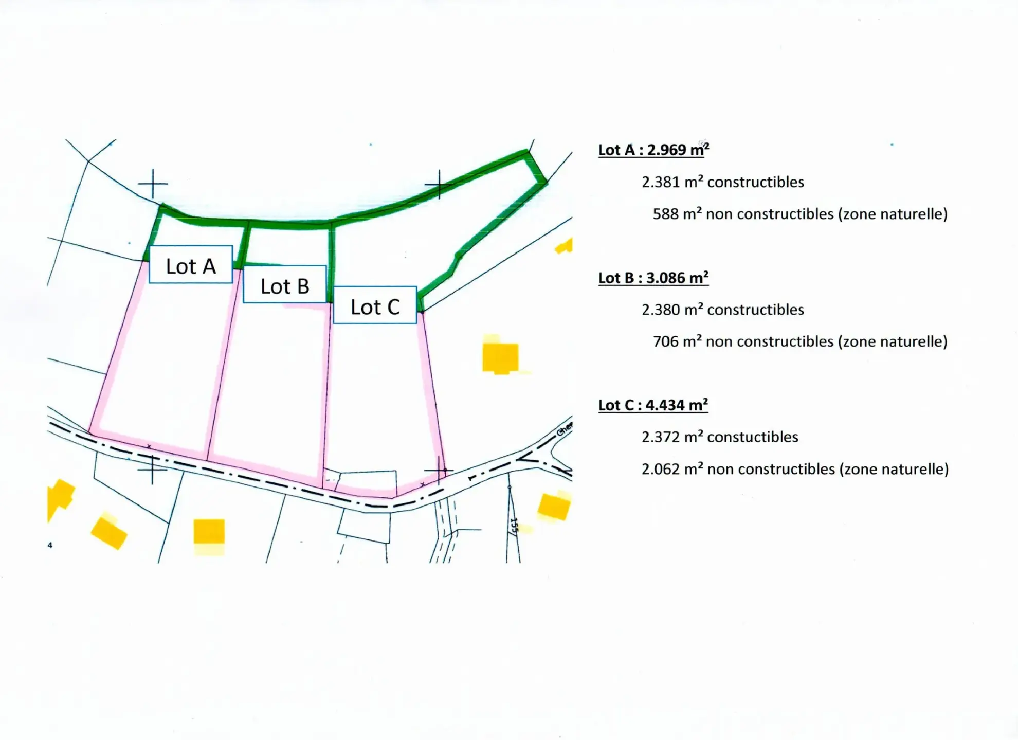 Terrain constructible à vendre à Lasseube, vue dégagée sur les Pyrénées 