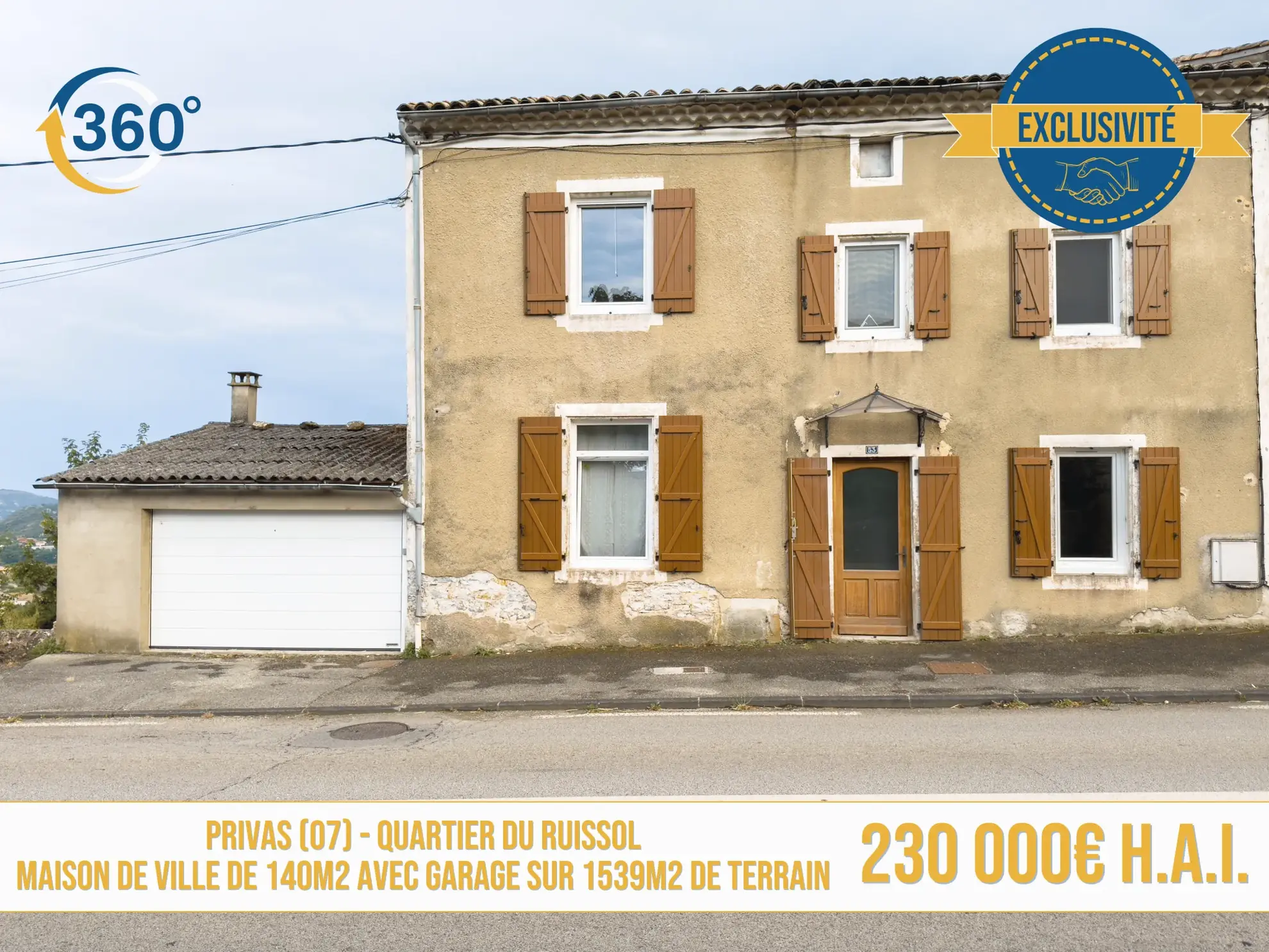 Maison rénovée avec piscine, 4 chambres, grand terrain à Privas secteur Ruissol