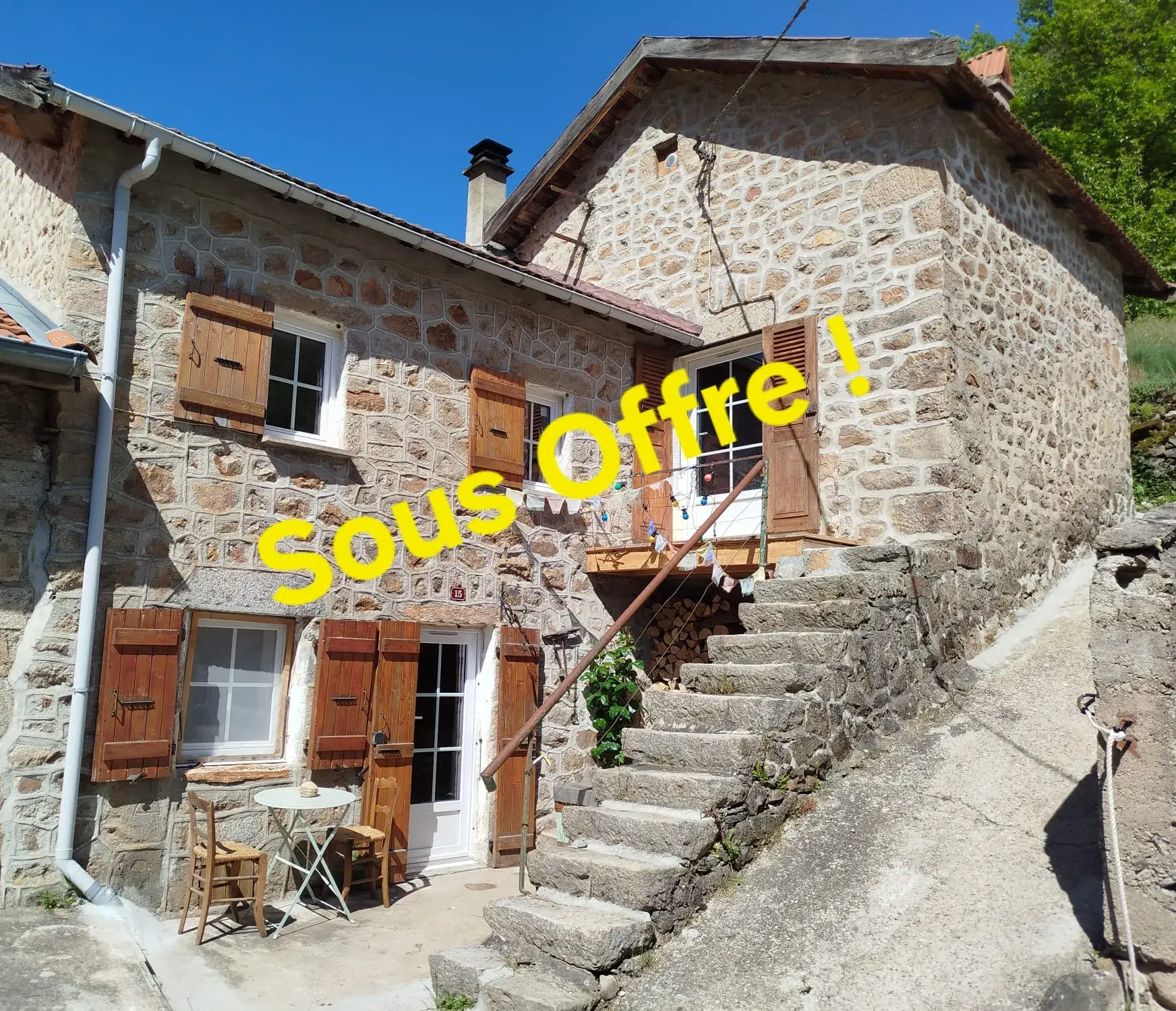Maison de village en pierres à vendre au Chambon (07) - Charmant cadre naturel