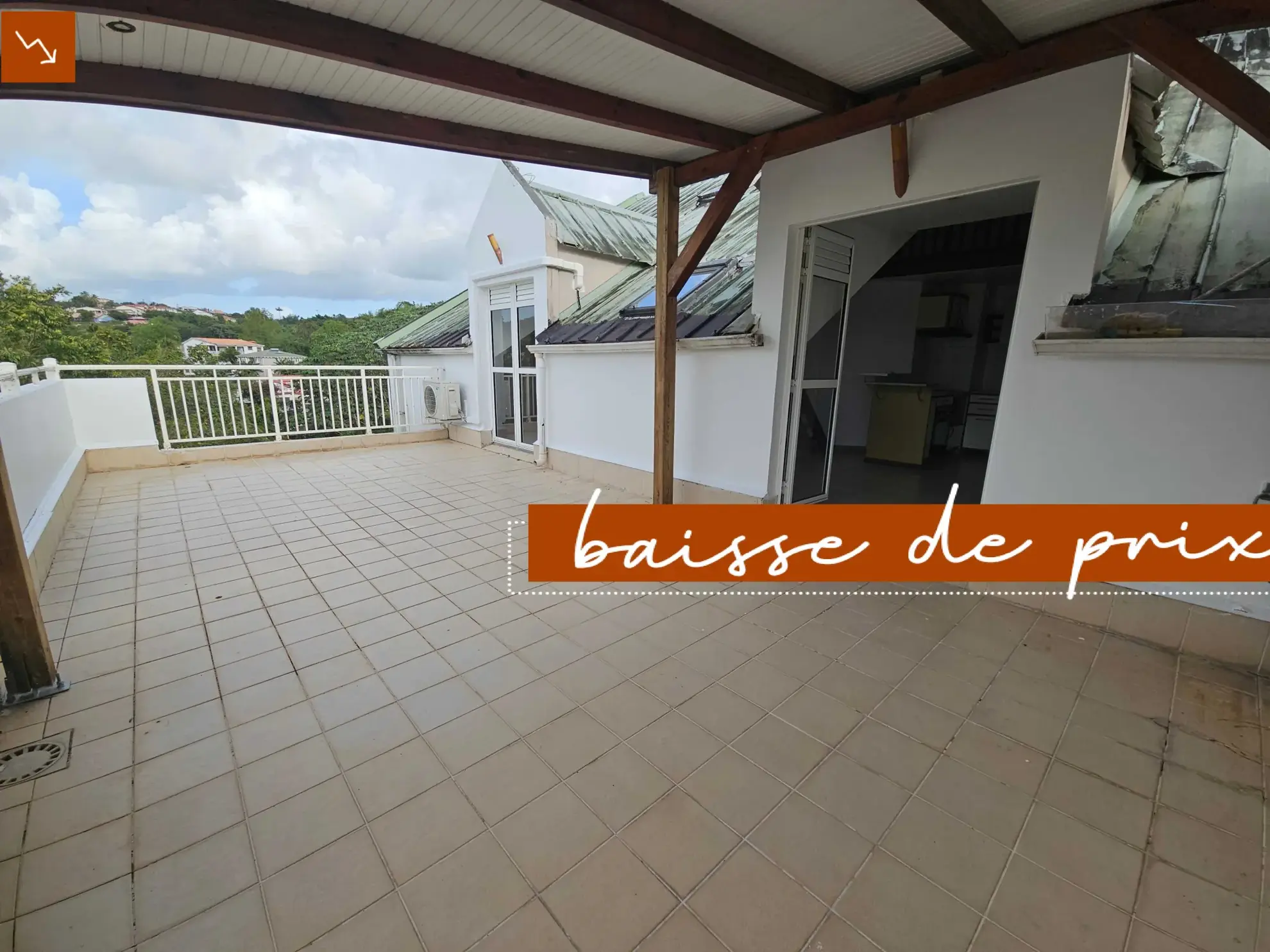Appartement F3 avec mezzanine et terrasse à Ducos - Vente immobilière 