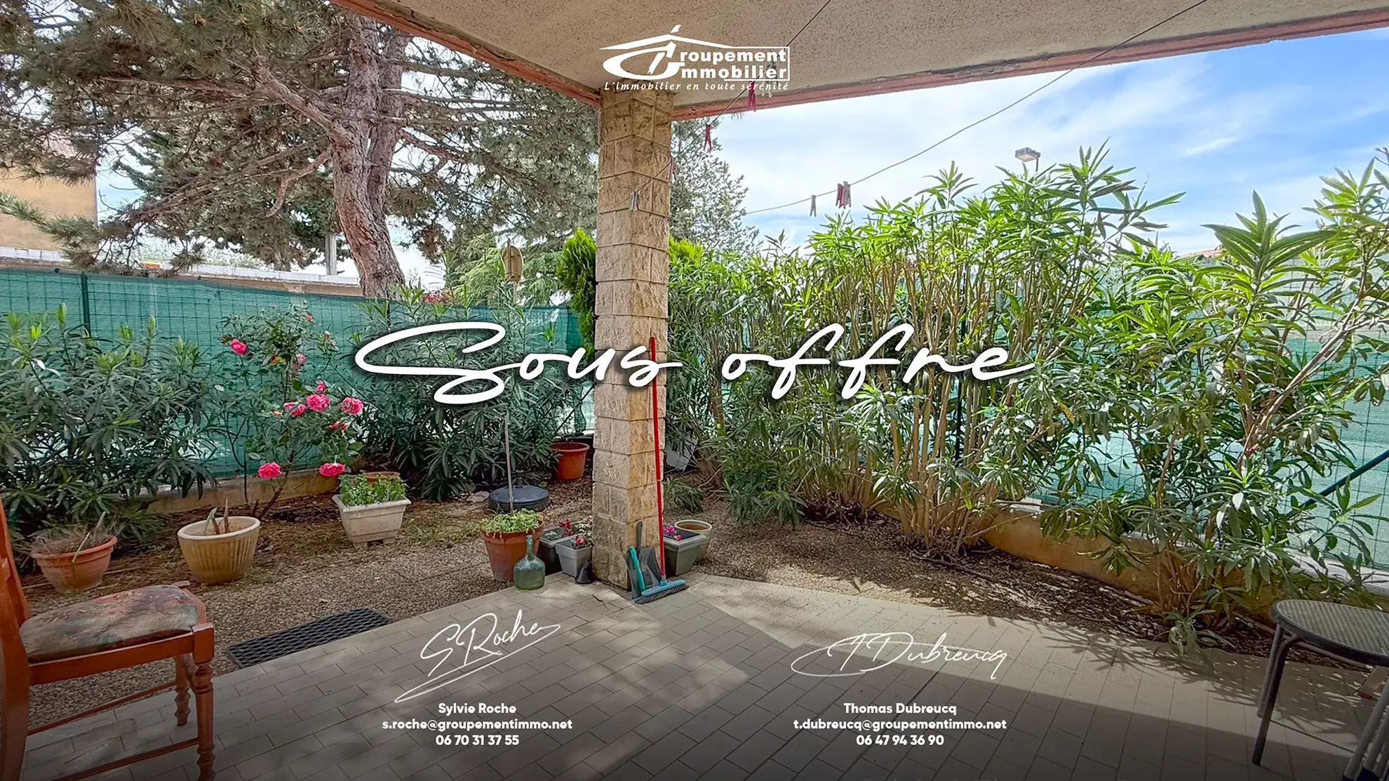 Appartement T3 avec terrasse et jardin à Orange, Résidence en rez-de-jardin