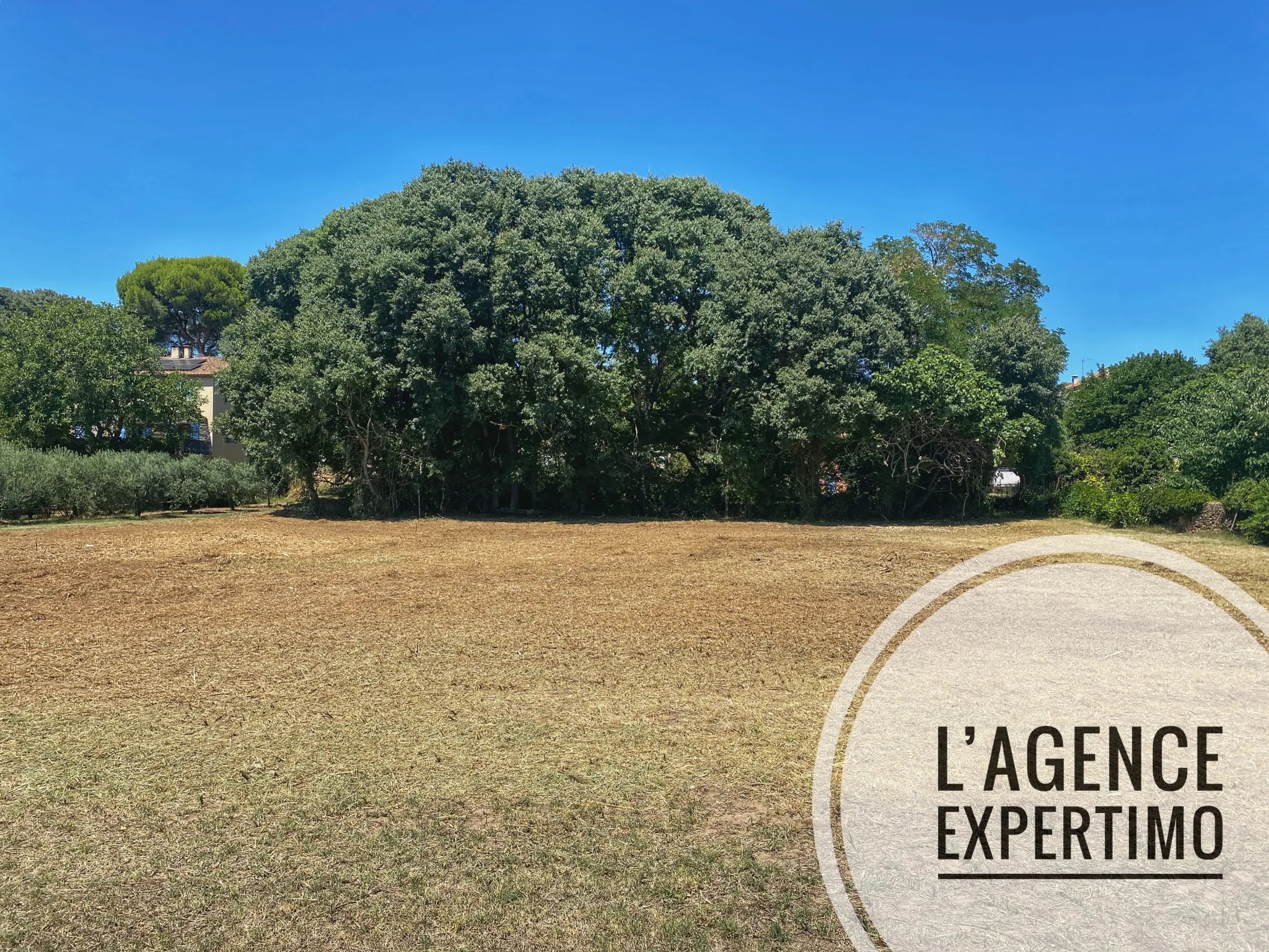 Terrain constructible de 2 280 m² à Uchaux, environnement calme et viabilisé 