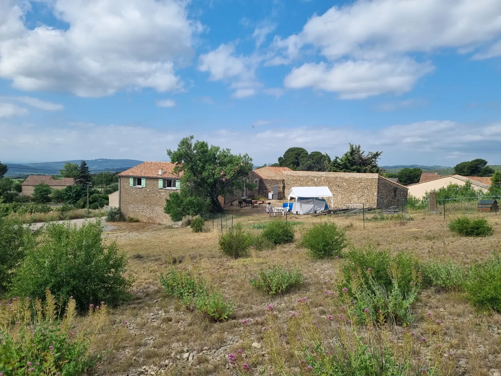 Maison vigneronne rénovée avec grand terrain à Aigues Vives 