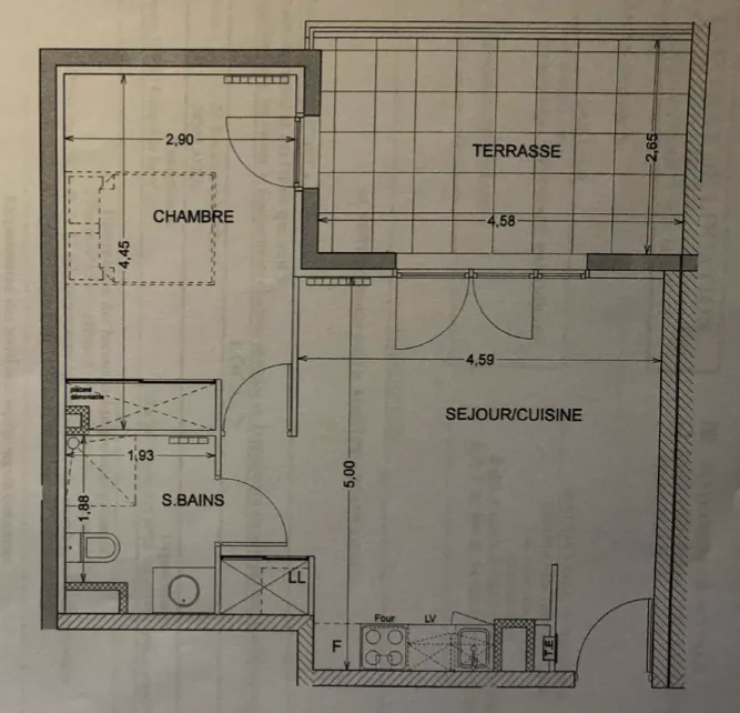 Appartement T2 de 41m² avec terrasse à Agde, double parking et emplacement privilégié 