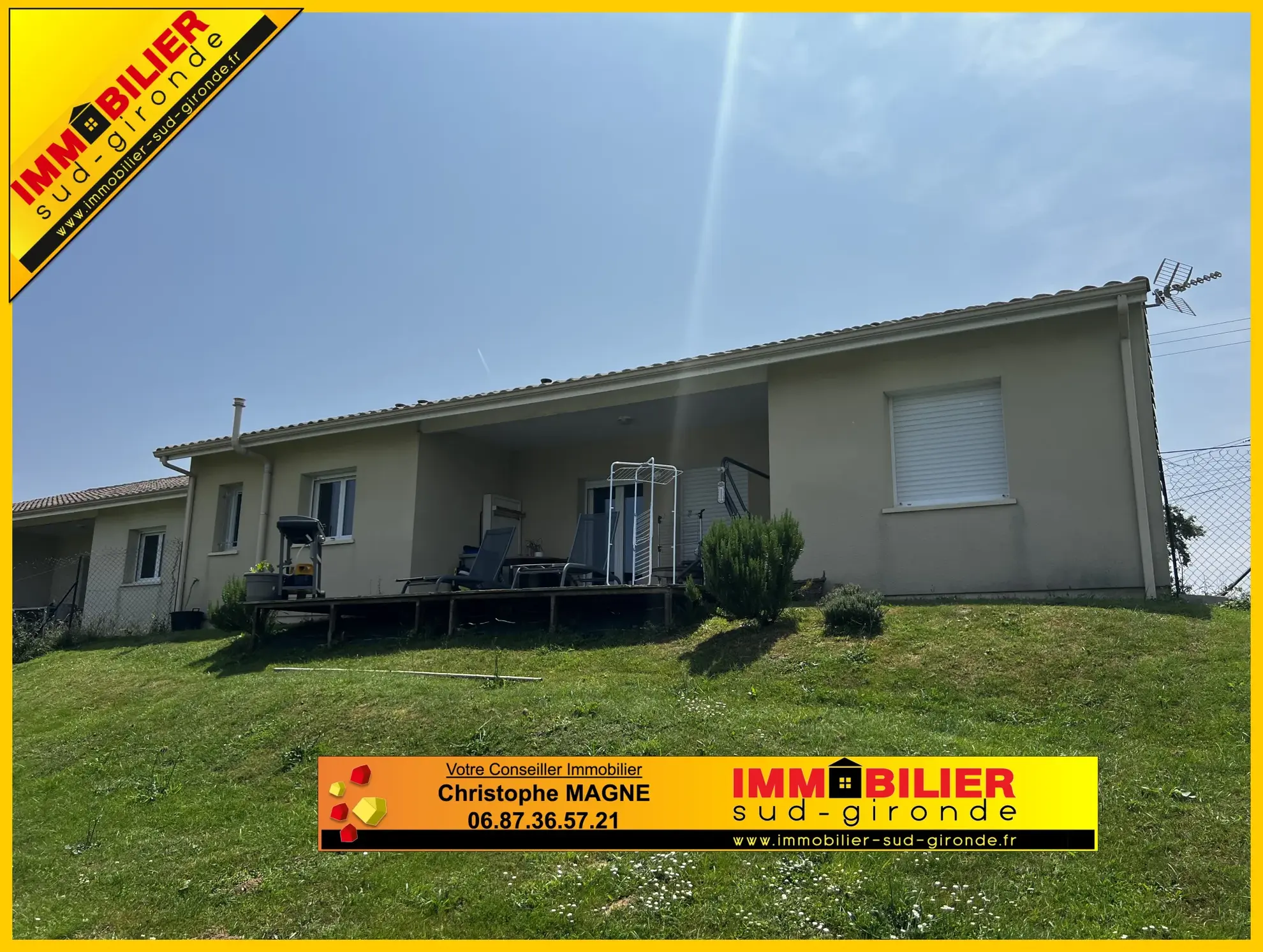 Maison contemporaine 3 chambres avec garage et vue dégagée à Langon