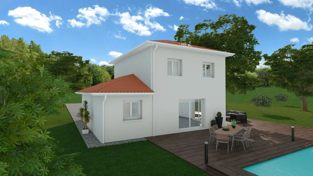 Maison neuve écologique de 90 m² avec grand terrain à Brens 