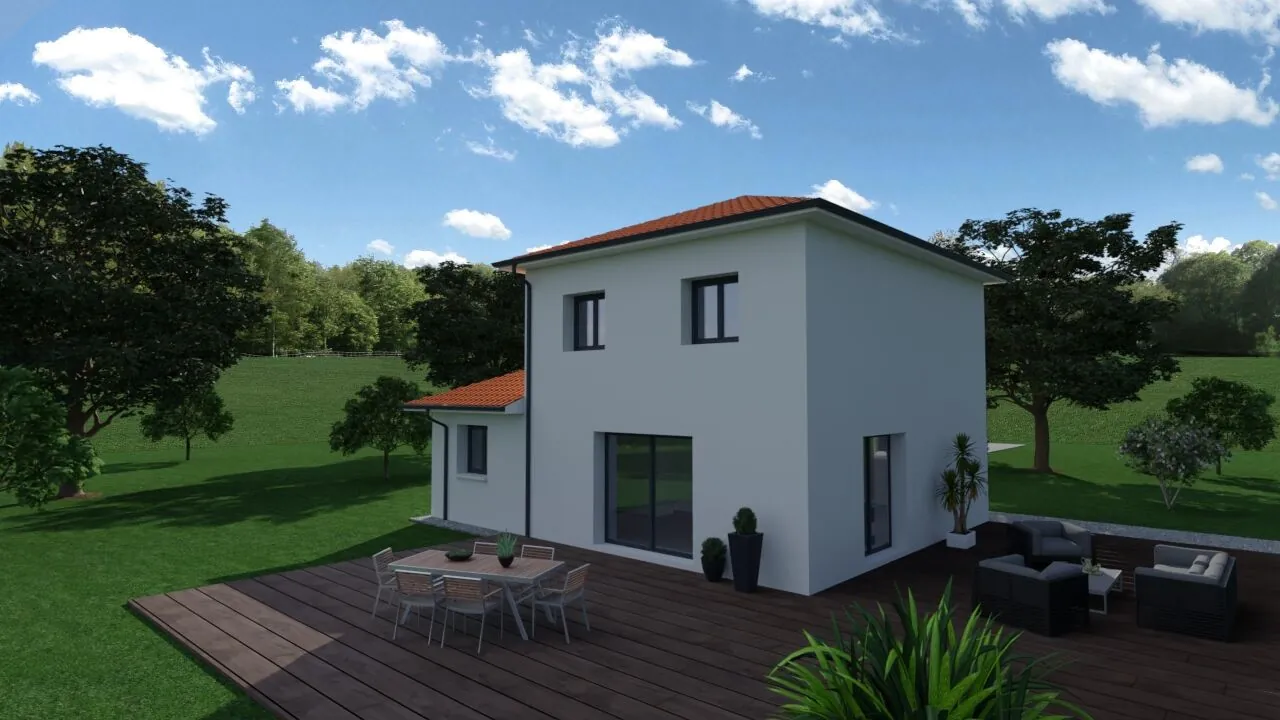 Maison neuve écologique de 90 m² avec grand terrain à Brens 