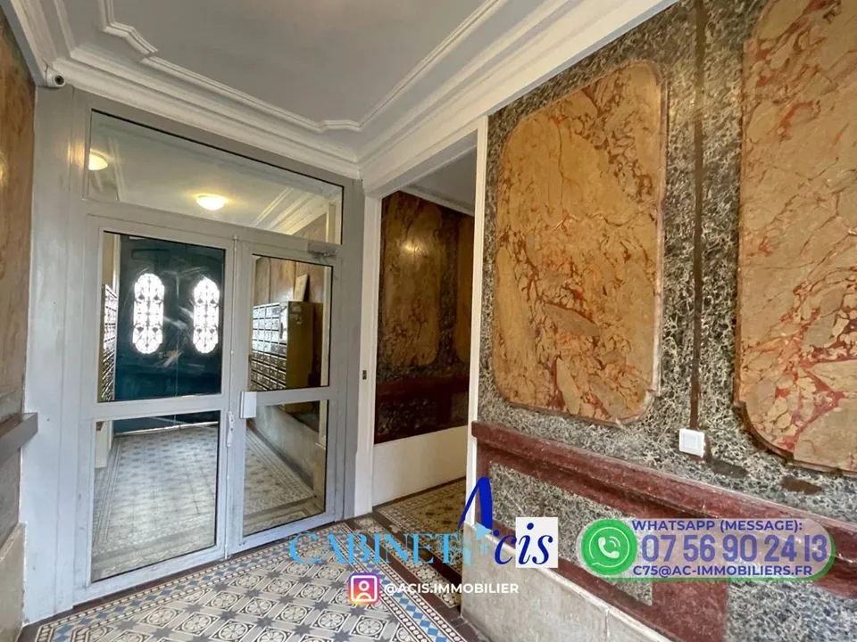 Grand studio de 23m² à vendre à Paris 19ème, quartier Crimée 