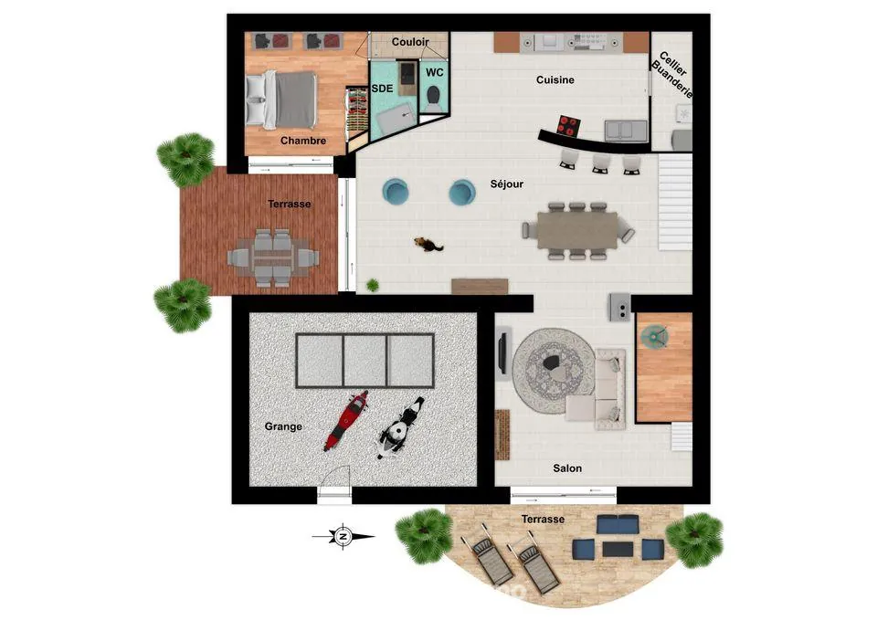 Maison en pierre de 134 m² avec jardin et potentiel à Marigny-Chemereau 